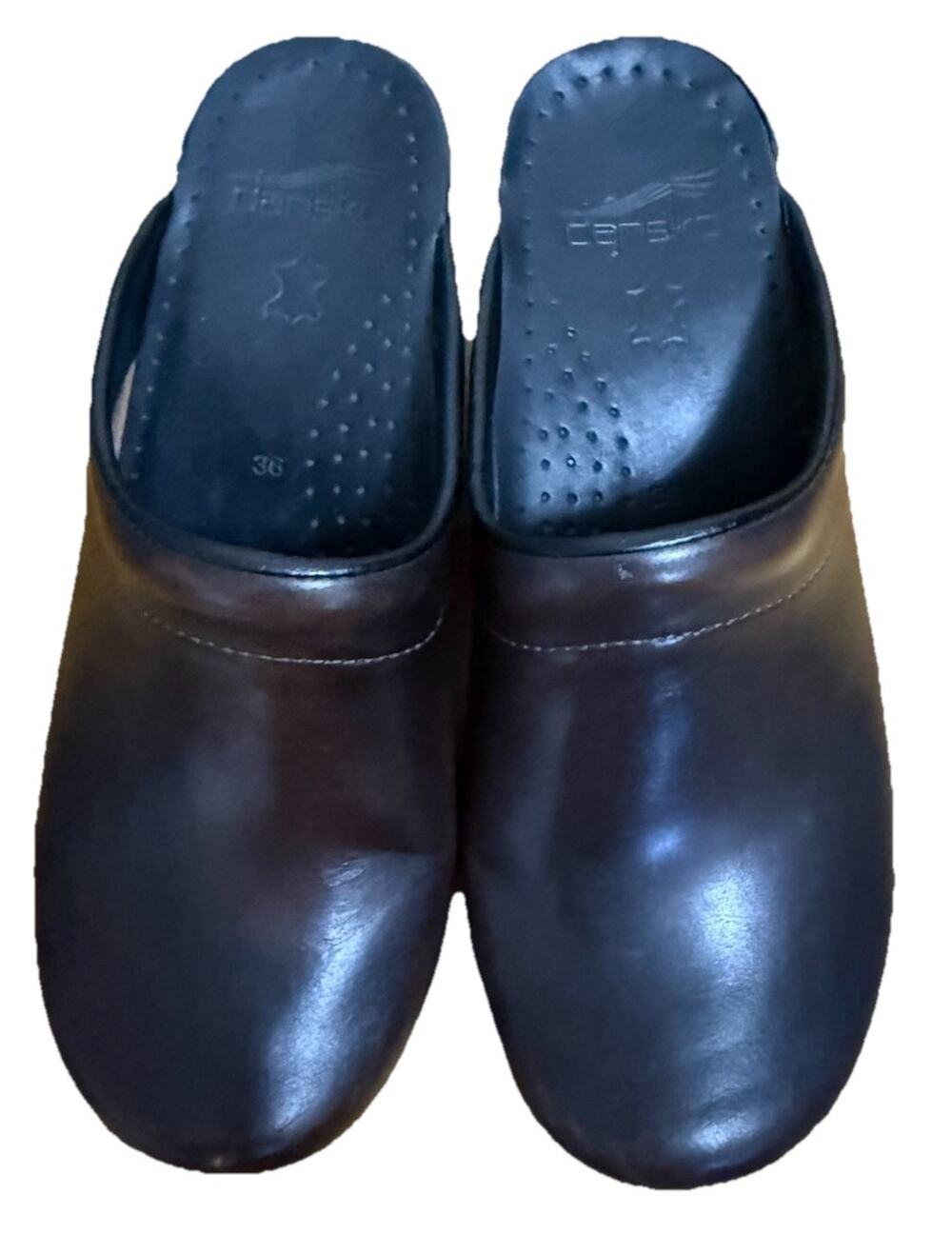 DANSKO Women’s Chocolate Brown Leather Slip-On Clogs Size 36/6